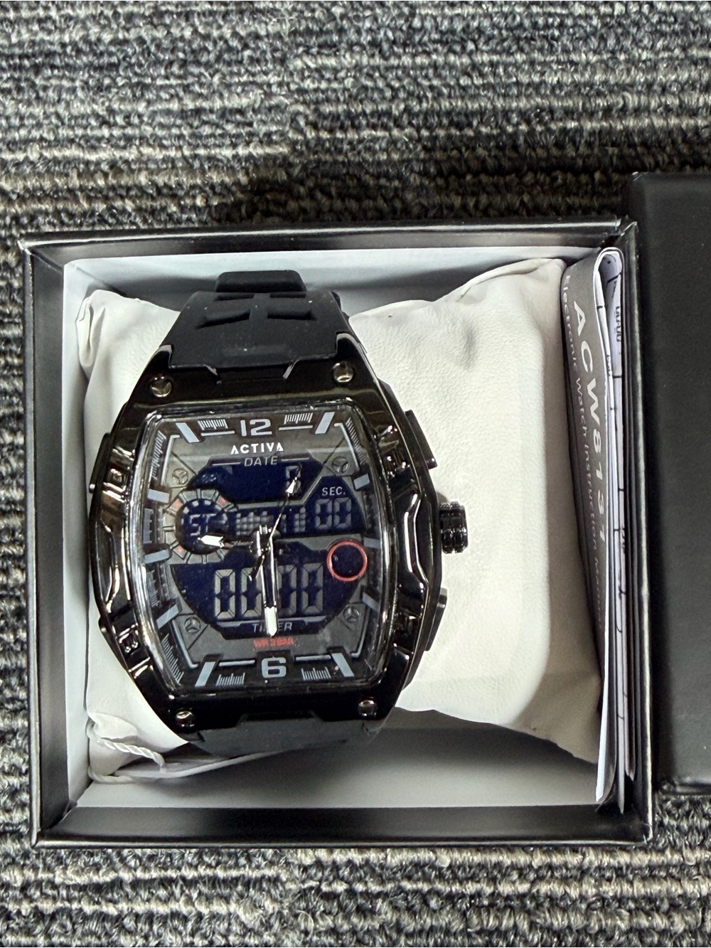 Ativa Venzis X Invicta Digital Men’s Sport Watch-50mm Black Case New